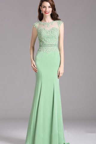 Robe de bal trou de serrure avec perle avec manche courte elevé de sirène - Photo 1