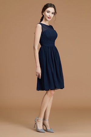 Robe demoiselle d'honneur a-ligne avec zip parfait en chiffon bref - Photo 7