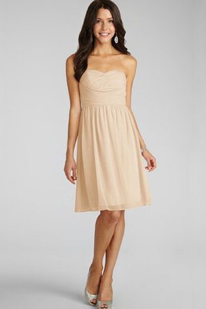 Robe demoiselle d'honneur bref en chiffon ruché col en forme de cœur - Photo 24