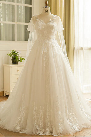 Robe de mariée à la mode en tulle de traîne longue exceptionnel luxueux - Photo 6