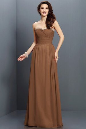 Robe demoiselle d'honneur ligne a avec zip en chiffon avec sans manches de princesse - Photo 4