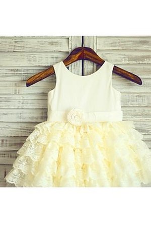 Vestido de Floristas de Corte Evasé de Sin mangas de Escalonado de Encaje Adorno - Foto 4