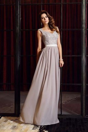 Prinzessin Breiter Träger Bodenlanges Ballkleid mit Applikation mit Spaghettiträger - Bild 5