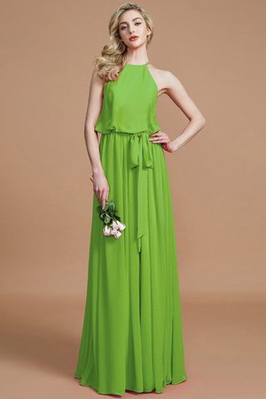 Robe demoiselle d'honneur naturel jusqu'au sol avec chiffon de dos nu avec ruban - Photo 19