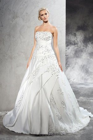 Reißverschluss Trägerlos Duchesse-Linie Ärmelloses Anständiges Brautkleid - Bild 4