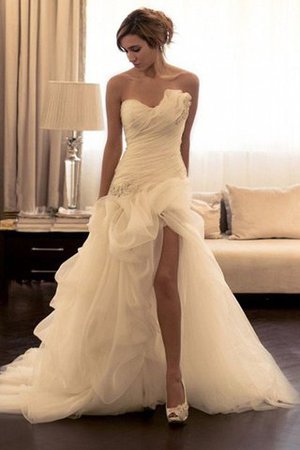 Vestido de Novia de Corte Evasé en Organza de Cola Barriba de Escote Corazón - Foto 1