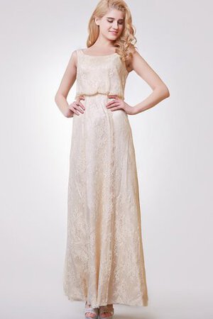 A-Line Schaufel-Ausschnitt Ärmellos Reißverschluss sexy Brautjungfernkleid aus Spitze - Bild 1