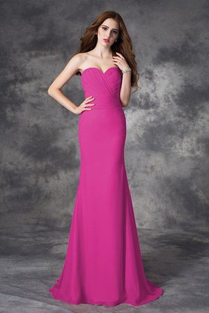 Robe demoiselle d'honneur longue naturel de sirène avec chiffon ruché - Photo 11