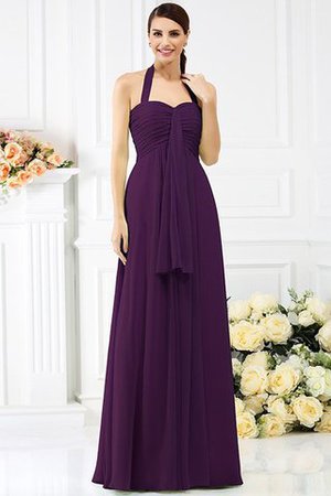 Robe demoiselle d'honneur plissage longue avec sans manches de dos nu en chiffon - Photo 13