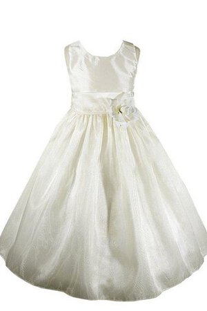 Robe de cortège enfant col u profond manche nulle avec fleurs ligne a - Photo 1