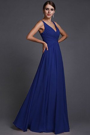 Normale Taille A Linie V-Ausschnitt Prinzessin Bodenlanges Brautjungfernkleid - Bild 25