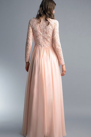 Hoher Kragen Chiffon A-Line bodenlanges Abendkleid mit Bordüre - Bild 2