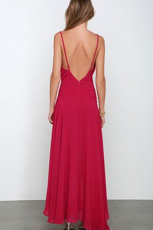 Abito da Damigella con Increspato Tubino sexy in Chiffon Profondo V-scollo Semplice - Foto 2