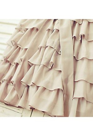 Ärmellos A Linie Bodenlanges Blumenmädchenkleid aus Chiffon mit Rüschen - Bild 2