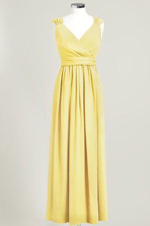 V-Ausschnitt Chiffon prächtiges Brautjungfernkleid mit gekappten Ärmeln - Bild 9