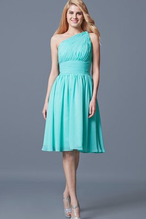 Abito da Damigella al ginocchio in Chiffon A-Line con Increspato con Piega monospalla - Foto 1