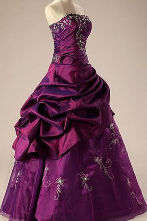 Robe de quinceanera plissé en organza bandouliere spaghetti avec lacets de lotus - Photo 3