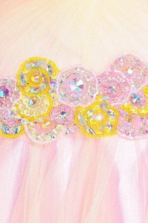 Organza Juwel Ausschnitt Herz-Ausschnitt plissiertes romantisches Abschlusskleid mit Rüschen - Bild 3