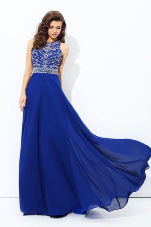 Perlenbesetztes Schaufel-Ausschnitt Ärmelloses Anständiges Formelles Abendkleid - Bild 1
