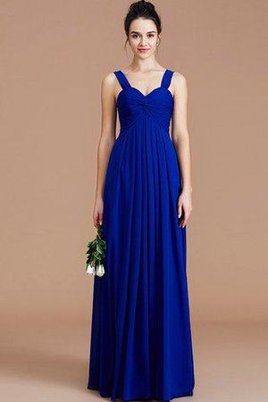Robe demoiselle d'honneur naturel en chiffon de col en cœur jusqu'au sol d'empire - Photo 2