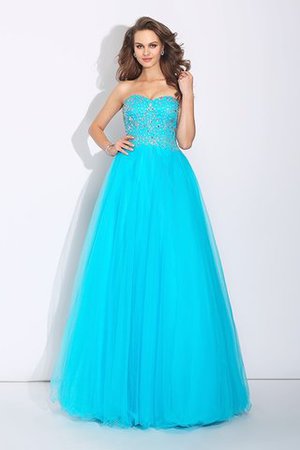 A-Linie Normale Taille Satin Formelles Ballkleid mit Herz-Ausschnitt - Bild 5