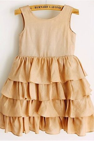 Robe de cortège enfant naturel avec gradins en chiffon longueur mollet de princesse - Photo 2