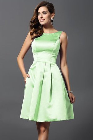 Prinzessin Satin A-Linie Knielanges Brautjungfernkleid mit Natürlicher Taille - Bild 26
