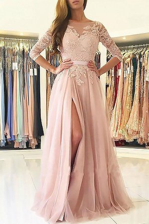 Funkelnd Prinzessin Tüll Sweep Zug Ballkleid mit Applike - Bild 1