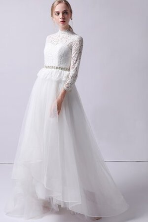 Robe de mariée morden elevé a-ligne de traîne courte chic - Photo 5