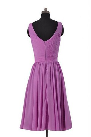 A-Line V-Ausschnitt schick mini Brautjungfernkleid mit Reißverschluss - Bild 3