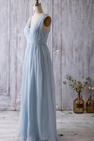 Empire Taille gerüschtes A-Line schlichtes sexy Brautjungfernkleid mit V-Ausschnitt - Bild 2