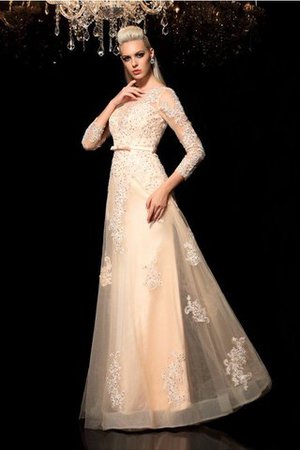 Abito da Sposa con Applique in Raso Principessa Lungo Elegante - Foto 3
