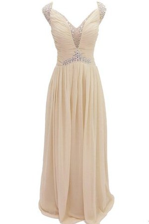 Paillettenbesetztes Chiffon A-Linie plissiertes bodenlanges Brautjungfernkleid - Bild 12