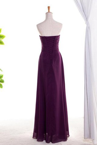 Natürliche Taile Herz-Ausschnitt Perlenbesetztes bodenlanges langes Ballkleid aus Chiffon - Bild 2