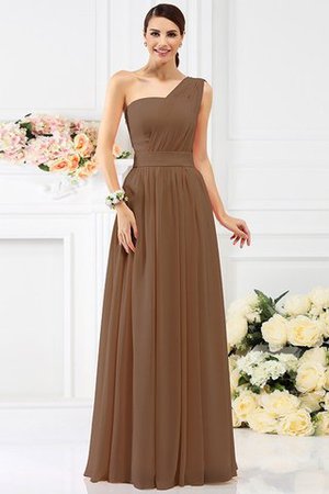 Ärmelloses Empire Taille Prinzessin Ein Träger Brautjungfernkleid aus Chiffon - Bild 4