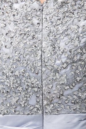 Perlenbesetztes A-Line kurze Ärmeln bodenlanges Abendkleid mit Applikation aus Taft - Bild 8