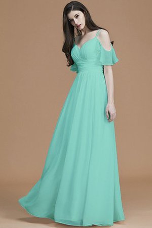 Abito da Damigella Senza Maniche A Terra Principessa A-Line in Chiffon - Foto 21