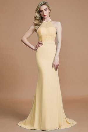 Schaufel-Ausschnitt Normale Taille Ärmelloses Sweep Zug Brautjungfernkleid aus Chiffon - Bild 11