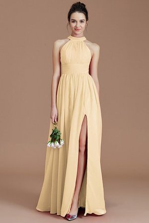 Robe demoiselle d'honneur naturel avec sans manches ruché fermeutre eclair ligne a - Photo 11