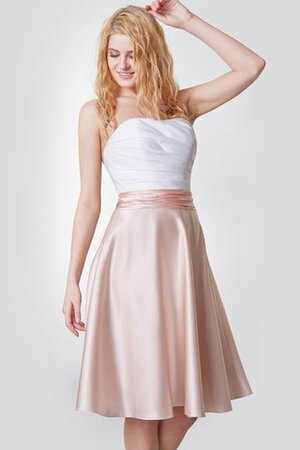 Robe demoiselle d'honneur courte romantique ruché de bustier a-ligne - Photo 2