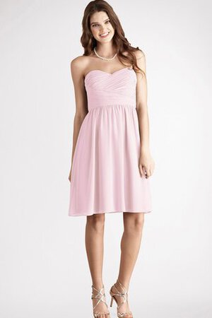Robe demoiselle d'honneur bref en chiffon ruché col en forme de cœur - Photo 14