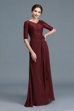 Abito mamma Sposa A-Line Principessa con Mezze Maniche A Terra in Chiffon - Foto 5