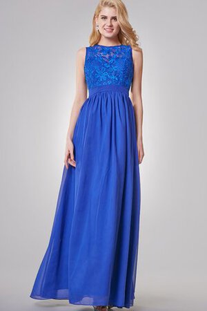 Gerüschtes Chiffon romantisches bescheidenes Brautjungfernkleid mit Gürtel mit Bordüre - Bild 1