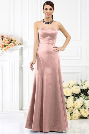 Robe demoiselle d'honneur longue de fourreau de bustier avec zip en satin - Photo 21