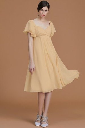 Vestido de Dama de Honor de Natural de Hasta la Rodilla de Manga corta de Cremallera - Foto 18