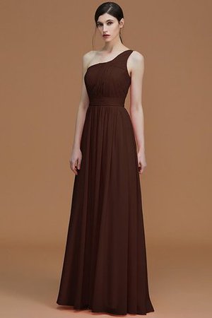Ärmelloses Chiffon A Linie Gerüschtes Ein Schulterfreies Brautjungfernkleid - Bild 13