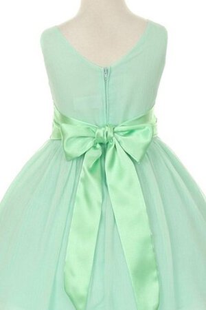 A linie Ärmelloses Blumenmädchenkleid mit V-Ausschnitt mit Blume - Bild 2