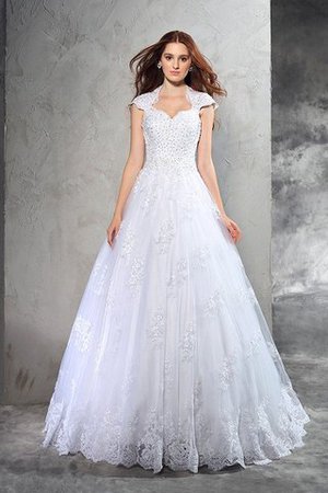 Abito da Sposa Ball Gown Cerniera Coda A Strascico Corto Moderno in Pizzo - Foto 3