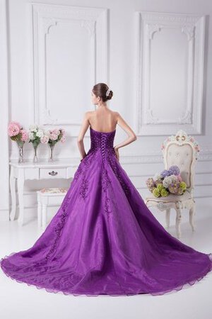 Robe de quinceanera cordon ruché avec perle a-ligne col en forme de cœur - Photo 6