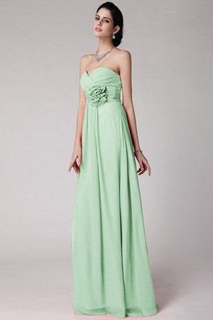 Robe demoiselle d'honneur longue plissage avec fleurs col en forme de cœur gaine - Photo 27